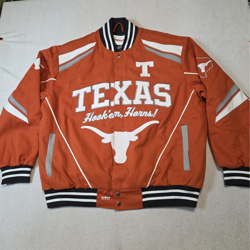 MEN Full Snap Orang /black Cotton TwillJacket XL TEXAS LONGHORNS Franchise Club